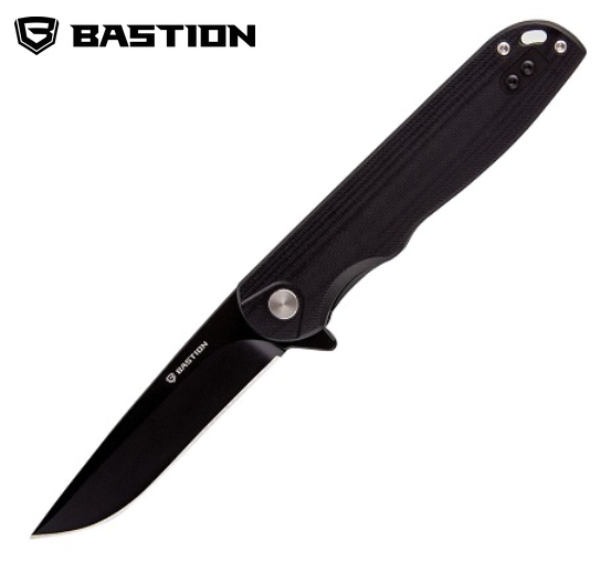 Bastion Craft Flipper Folding Knife, D2 Black, G10 Black, BSTN2371